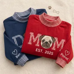 Dog Mom & Dog Dad Mockneck — Their Face in the O, Est. the Year You Got Them thumbnail 4