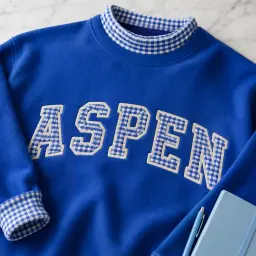 Hometown Varsity Mockneck — Your Town in Gingham Letters thumbnail 5