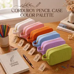 Corduroy Pencil Case — Their Name in Chunky Yarn, First Day Ready thumbnail 8