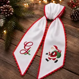 Christmas Wreath Sash — Santa, With Your Initial thumbnail 2
