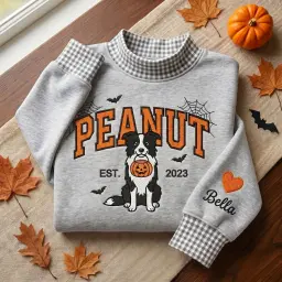 Pet Portrait Halloween Mockneck — Their Face, Their Name, the Year thumbnail 4