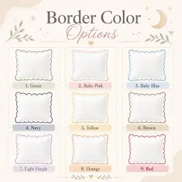 Scalloped Monogram Pillow — Gingham Initials, Coloured Edge thumbnail 5