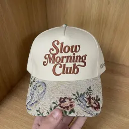 Slow Morning Club Cap — Tapestry Brim, Your Name on the Side thumbnail 3