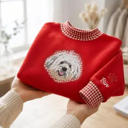Pet Portrait Mockneck — Their Face, Stitched From Your Photo thumbnail 5