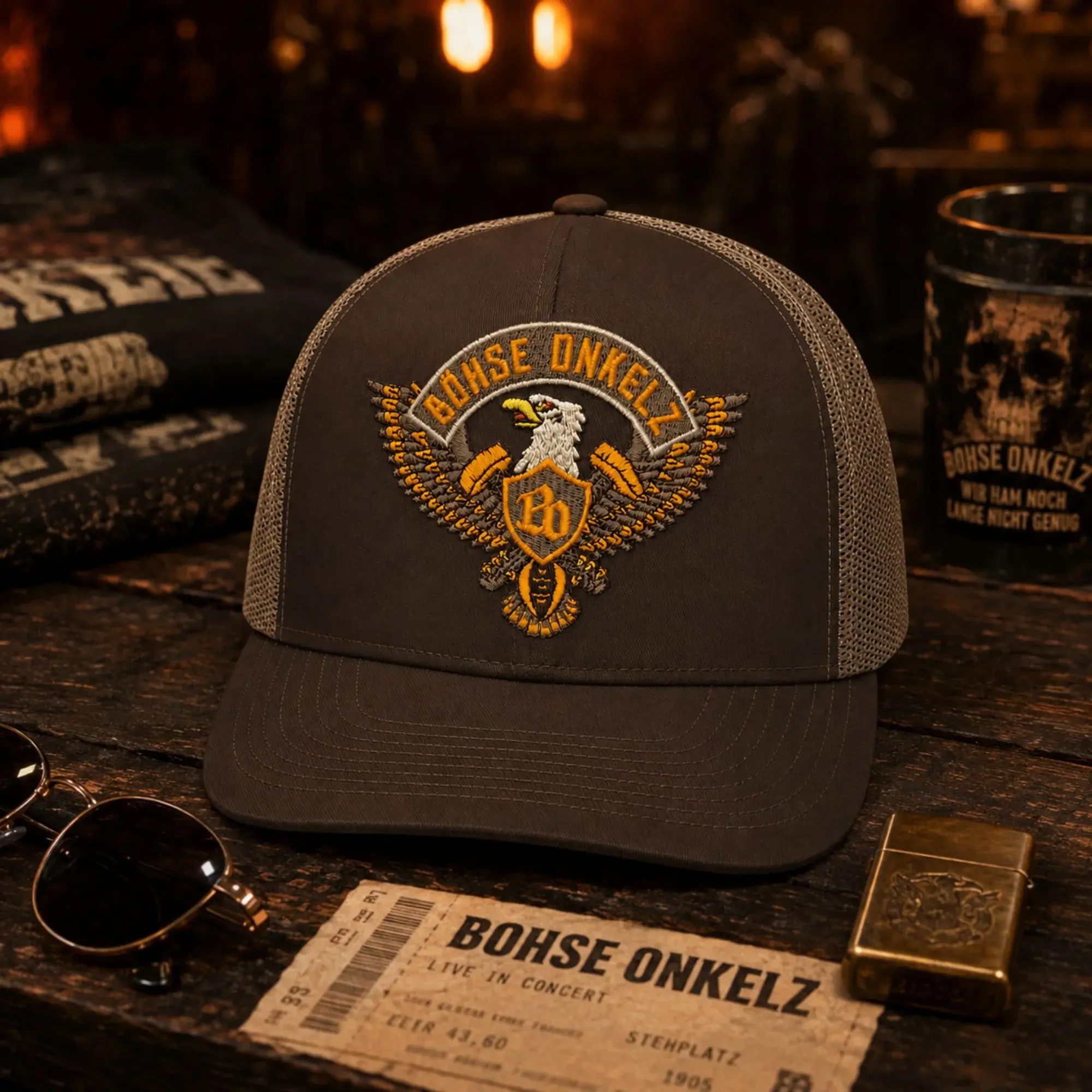 Böhse Onkelz Eagle Logo Brown Trucker Cap