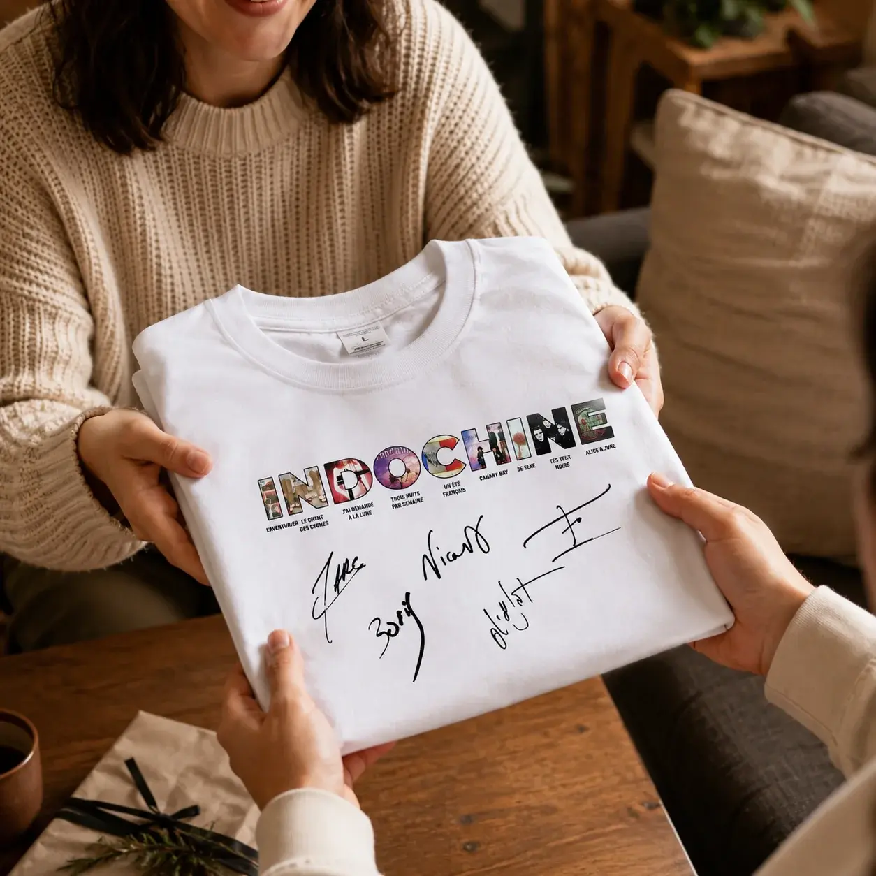 Indochine Autograph Style Graphic T-Shirt