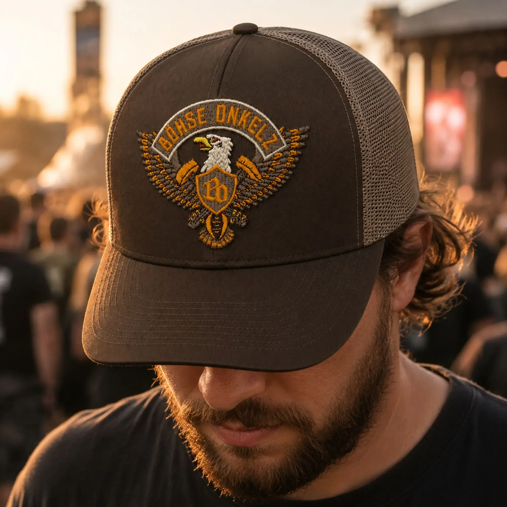 Böhse Onkelz Eagle Logo Brown Trucker Cap