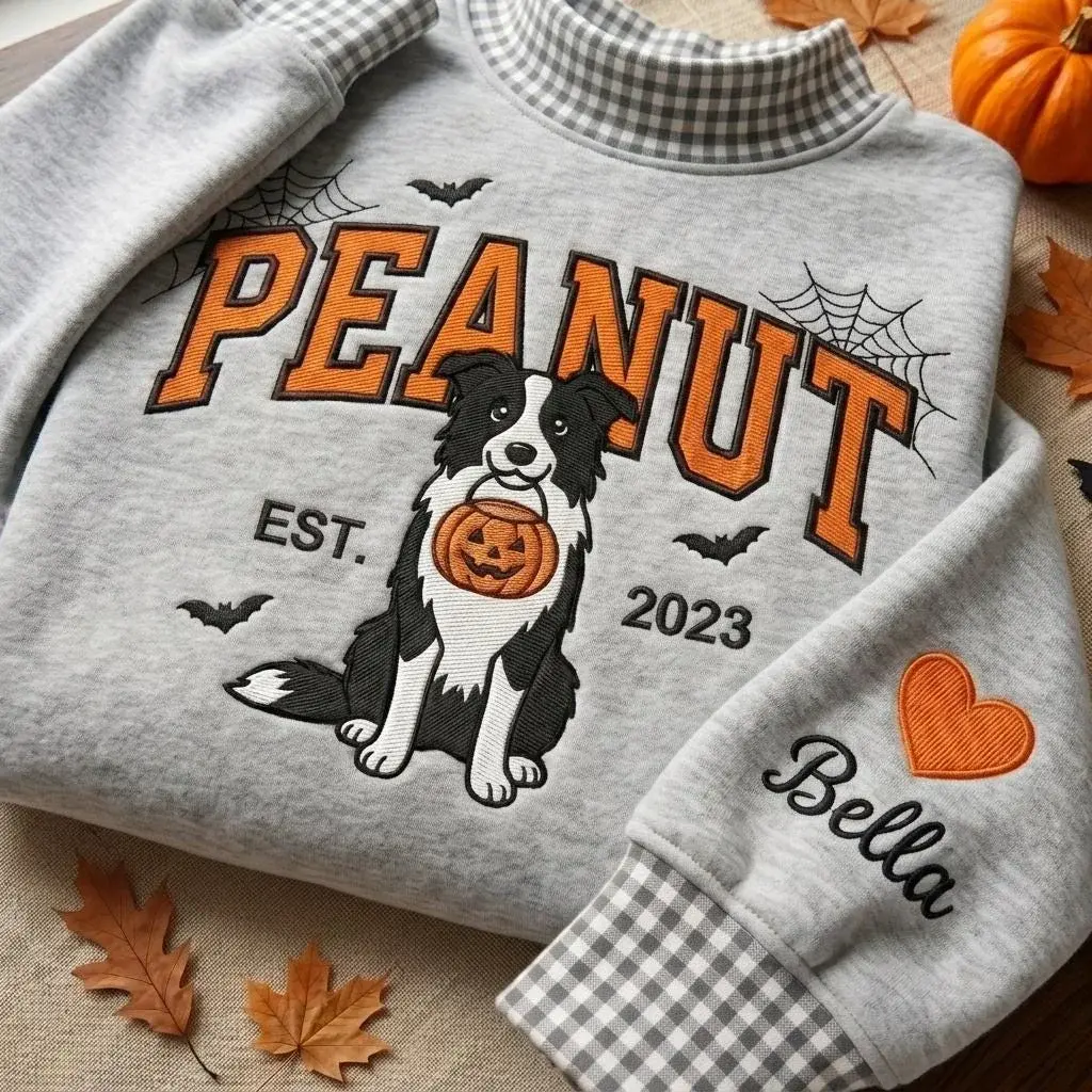 Pet Portrait Halloween Mockneck — Their Face, Their Name, the Year