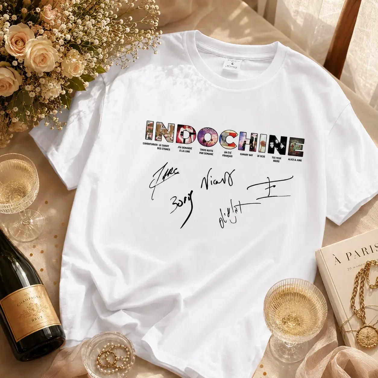 Indochine Autograph Style Graphic T-Shirt