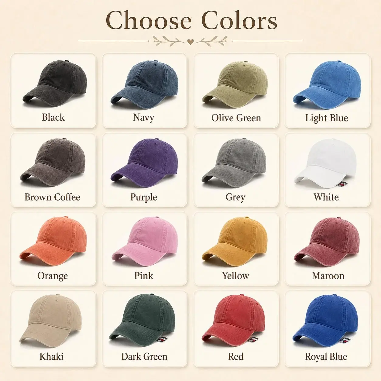 Custom Text Wash Cap — Two Lines, Any Words