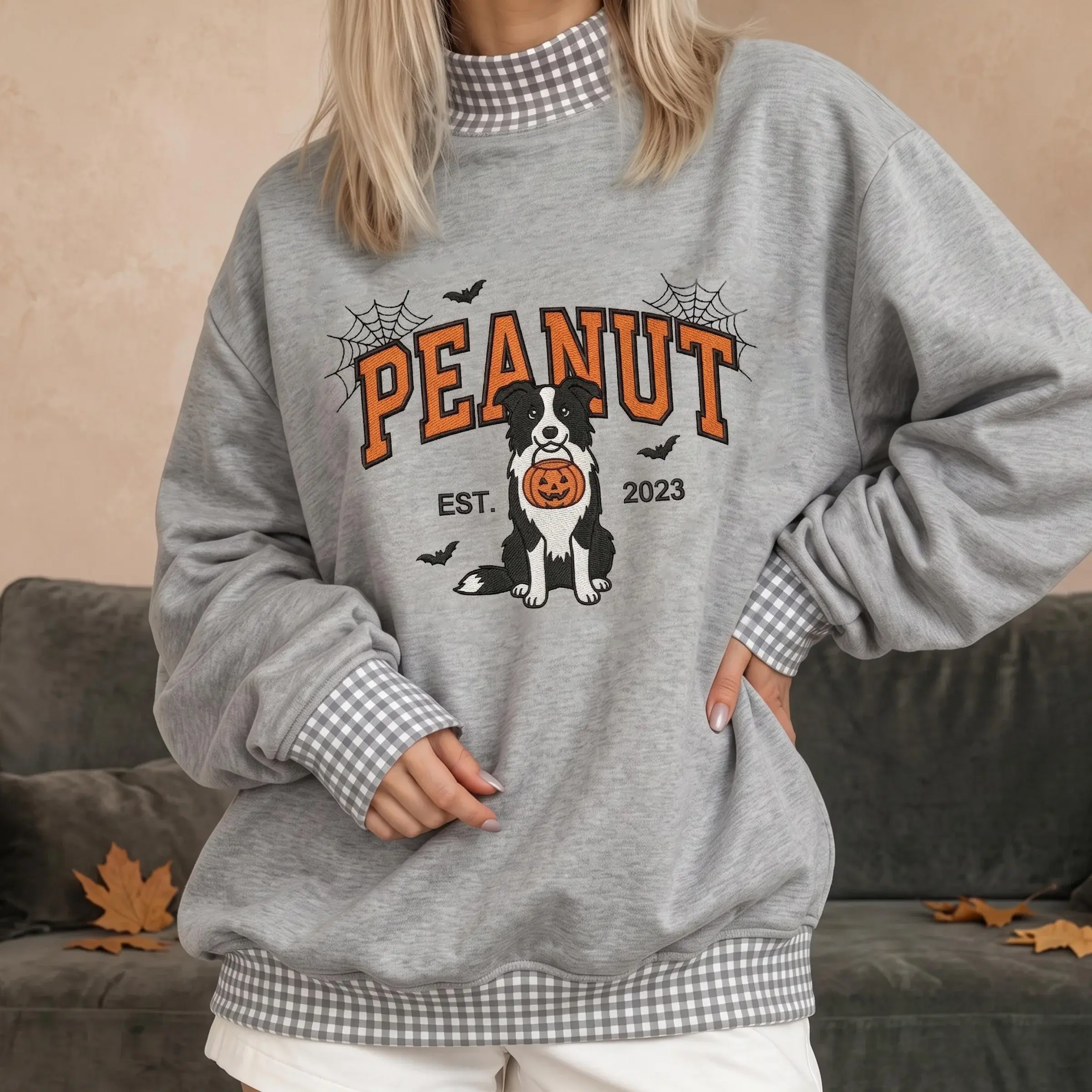 Pet Portrait Halloween Mockneck — Their Face, Their Name, the Year