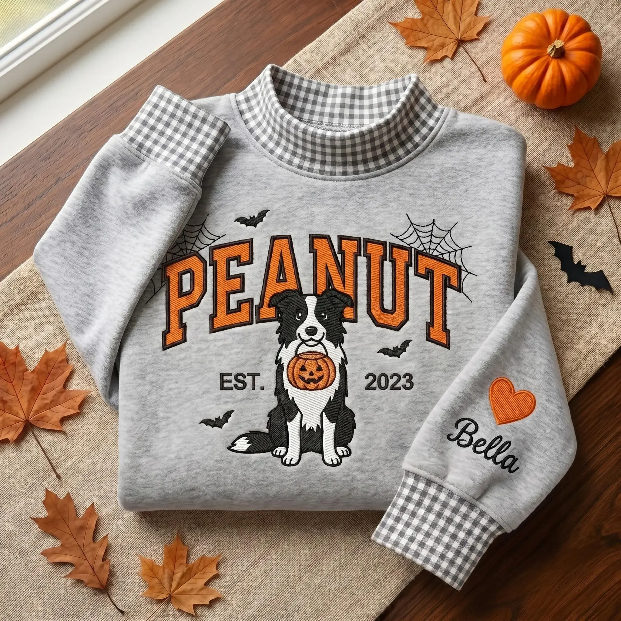 Pet Portrait Halloween Mockneck — Their Face, Their Name, the Year