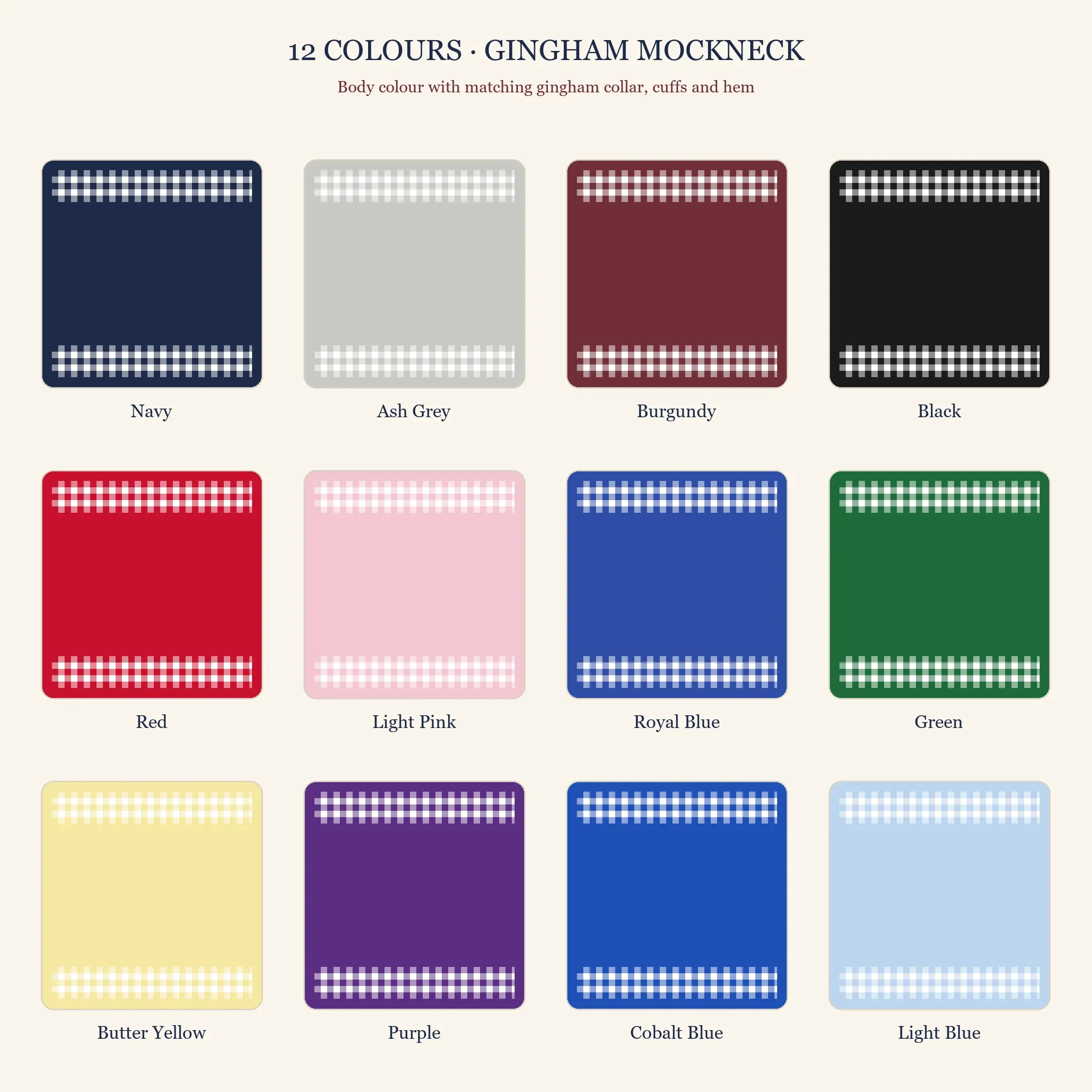Mama Mockneck — Gingham Letters, Their Names on the Cuff