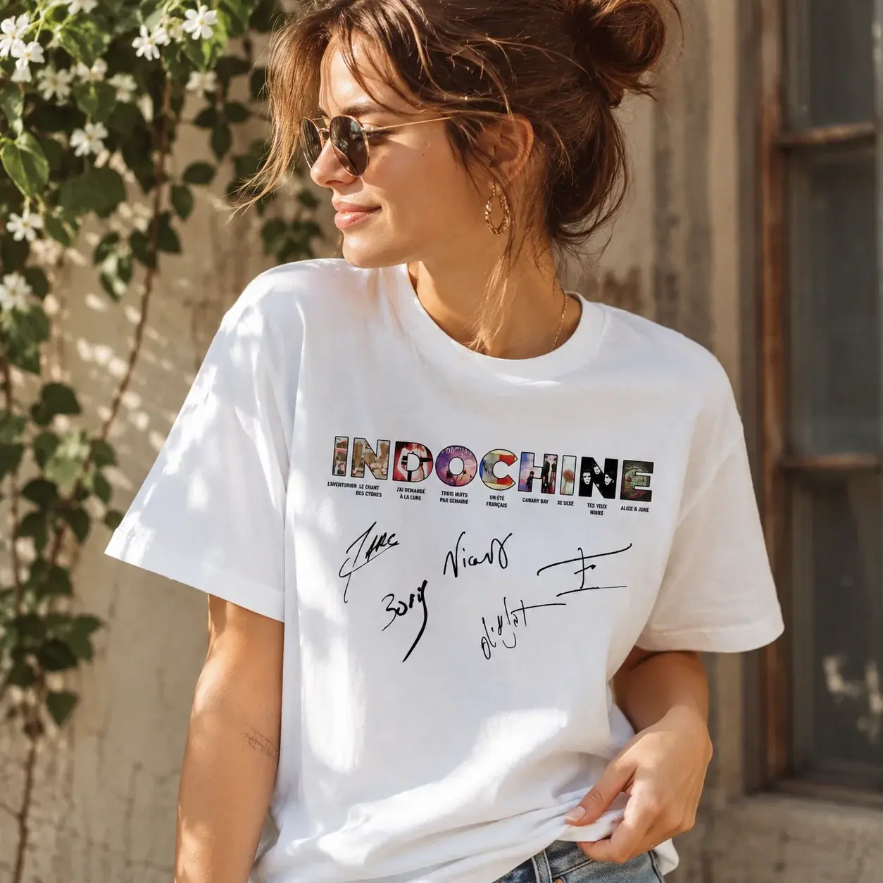 Indochine Autograph Style Graphic T-Shirt