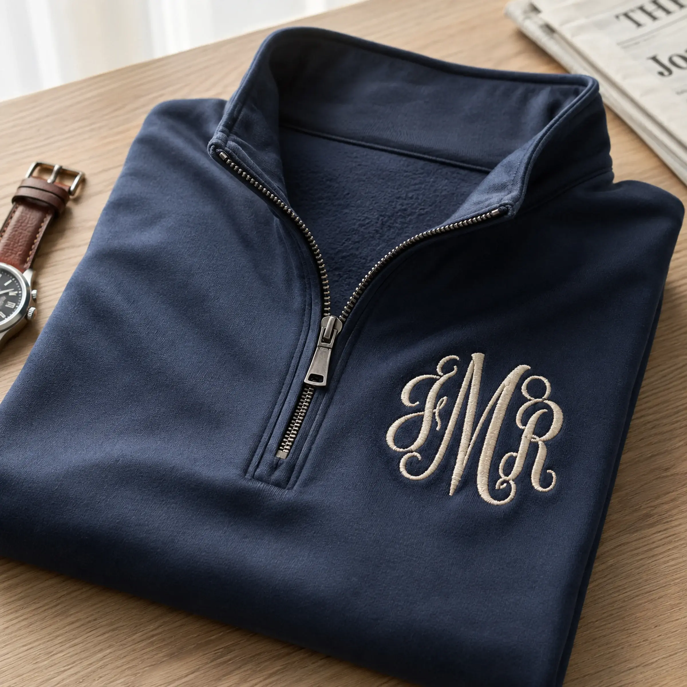 Monogram Quarter-Zip — Their Initials on the Chest