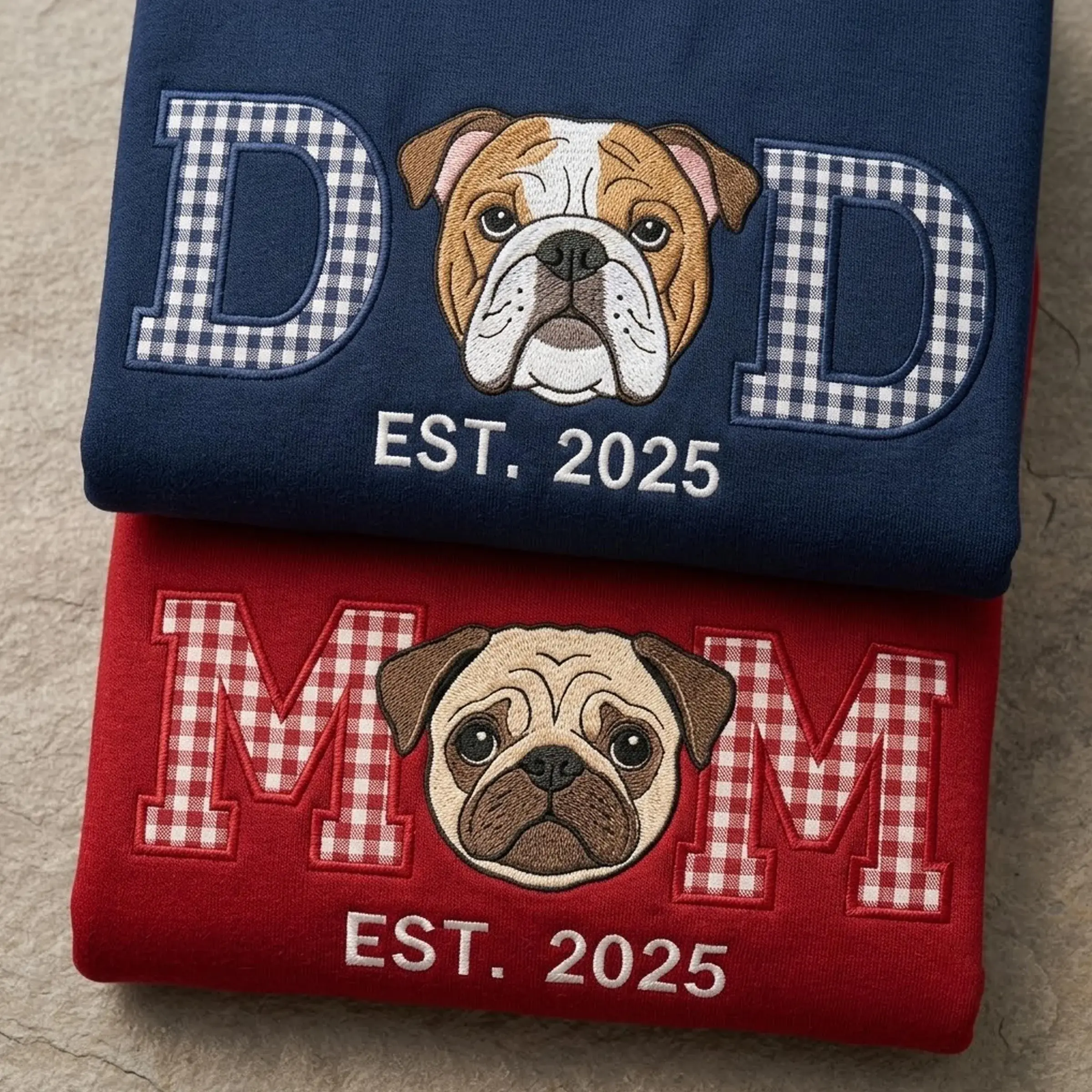 Dog Mom & Dog Dad Mockneck — Their Face in the O, Est. the Year You Got Them