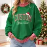 Christmas Custom Text Mockneck — Any Word in Gingham Letters, Santa Hat on Top
