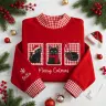 Merry Catmas Mockneck — Three Stitched Cats, Their Name on the Sleeve