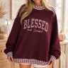 Blessed & Grateful Mockneck — Gingham Letters for the Table