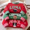 Christmas Pet Portrait Mockneck — Their Name, Their Face in a Santa Hat