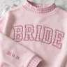 Bride Varsity Mockneck — Gingham Letters for the Getting-Ready Photos